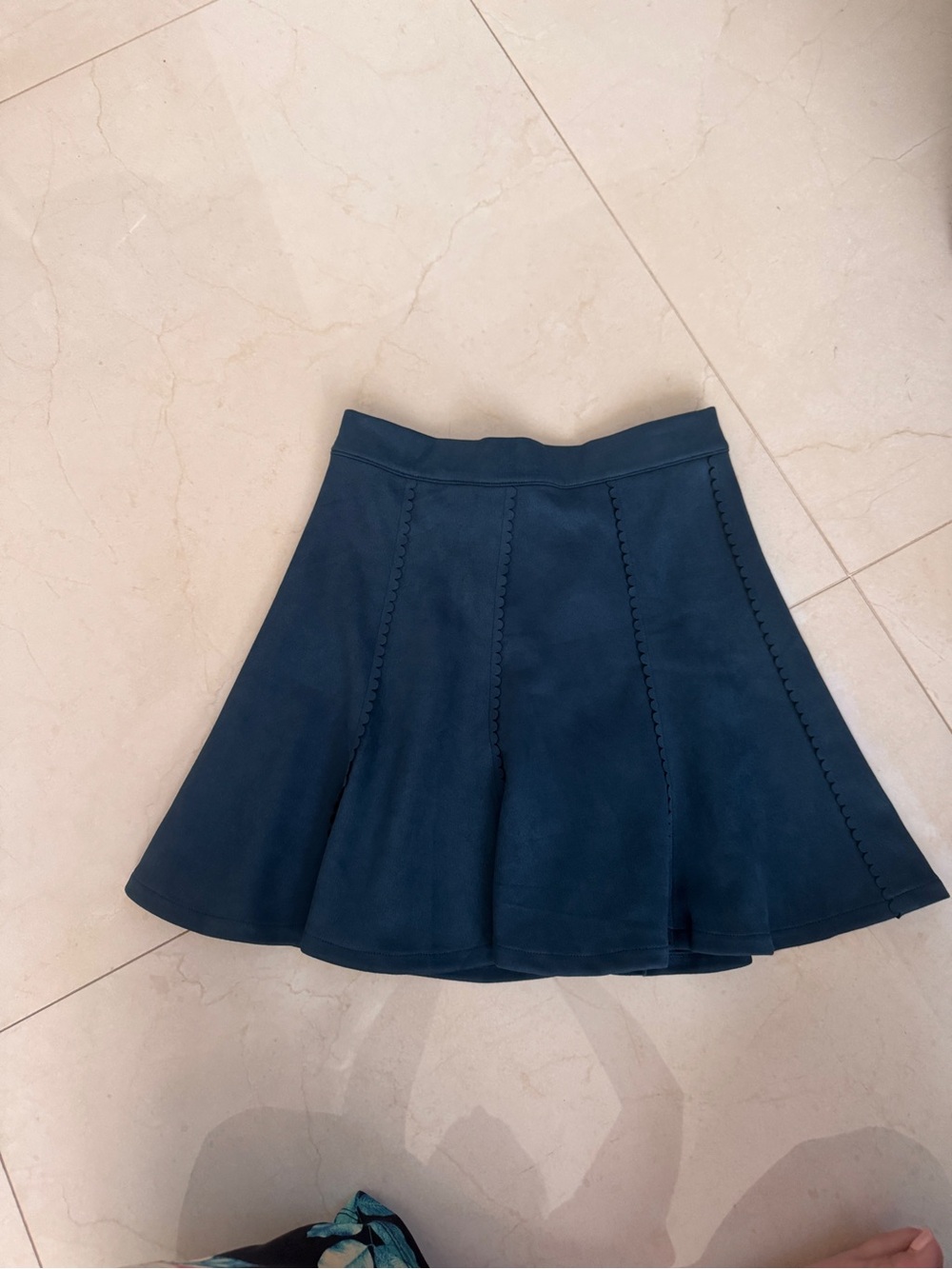 miami teal Circle Skater Mini Skirt